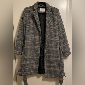 Plaid wrap jacket